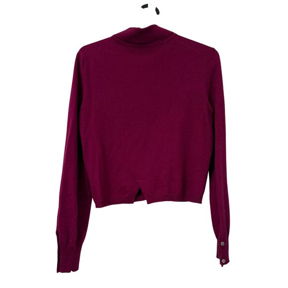 Theory Magenta Cashmere Blend Collared Cardigan Sweater Womens Small - Picture 4 of 5